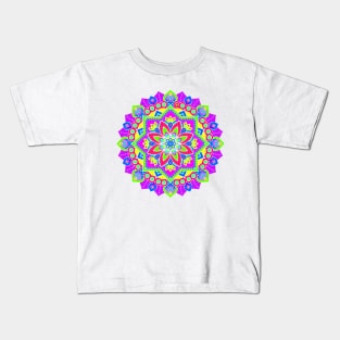 Bright Colorful Mandala Art Kids T-Shirt